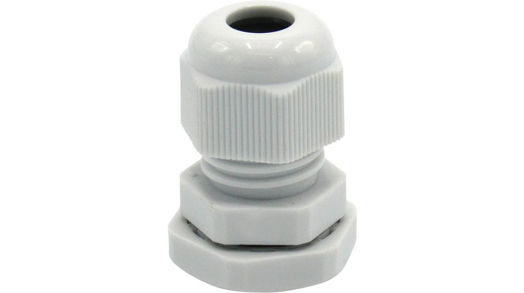Cable Gland, 13 ... 18mm, M25, Polyamide, Grey, Pack of 10 pieces